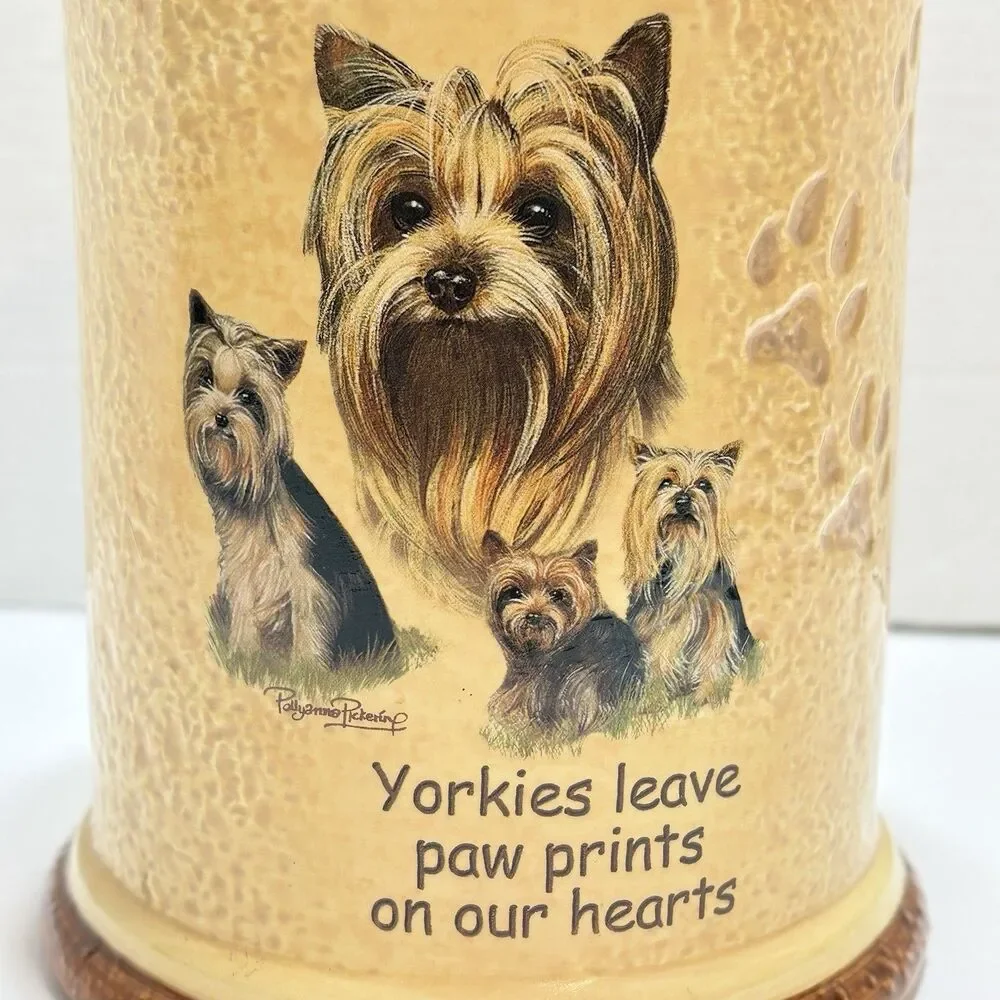 Yorkie Terrier Dog Stoneware Treat Jar Canister Tail Waggin Bradford Exchange 07